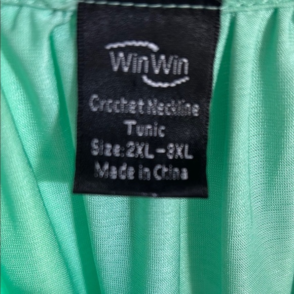 WinWin Green Tunic with Ruffled 3/4 Sleeves - Picture 2 of 6